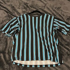 Open Edit Striped T Shirt Size Large Short Sleeve Organic Cotton Blend Men